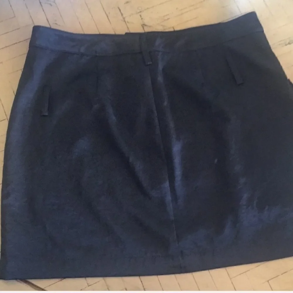 VTG Y2K Black Mini Skirt 90s Satin Cargo Pocket Belt Loop Detail ABS Size 6 Goth
